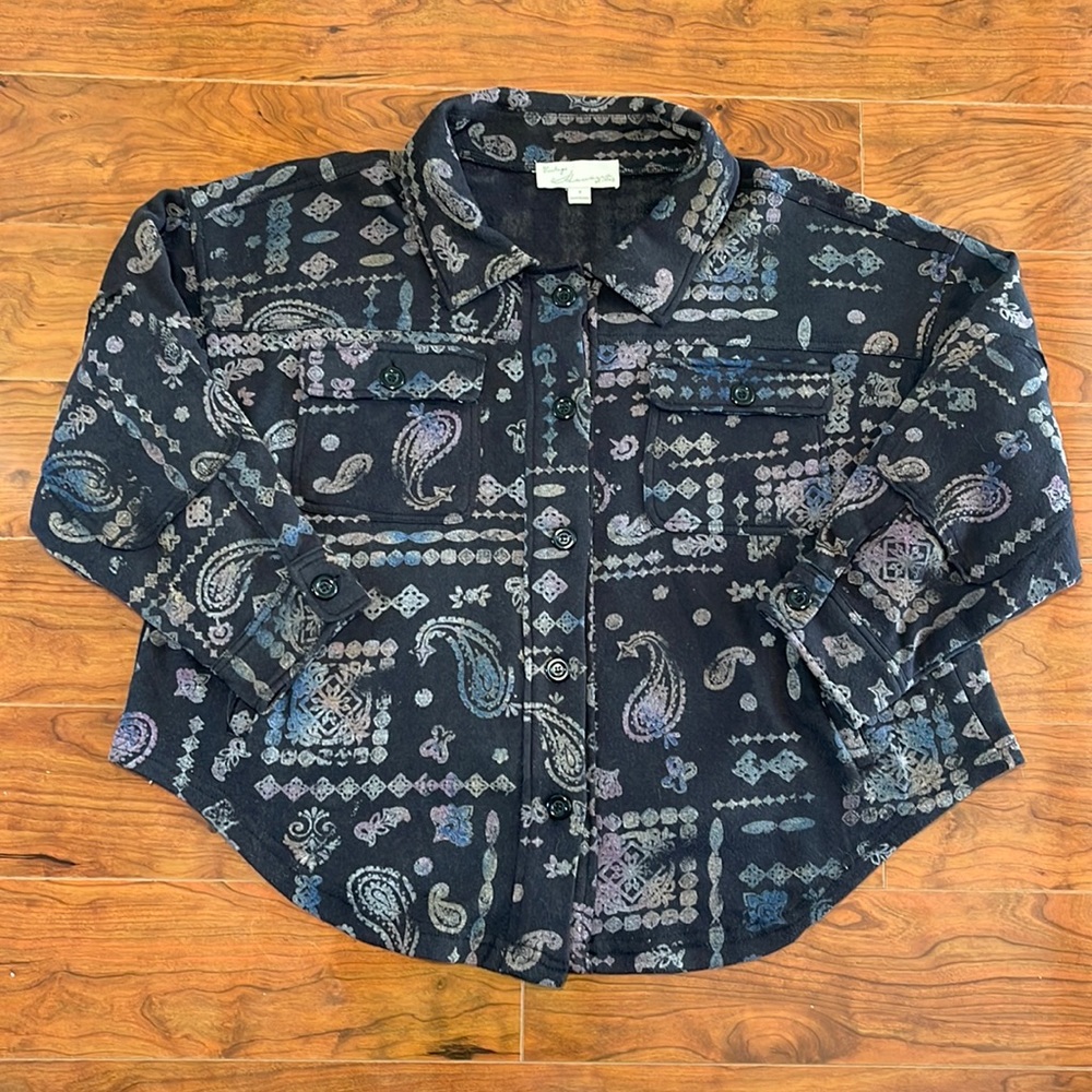 COPY - Vintage Havana Multicolored Paisley Aztec Print Button Up Oversized Shir…